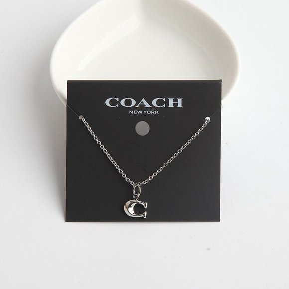 BRAND NEW COACH SIGNATURE C SILVER NECKLACE - Picture 1 of 9